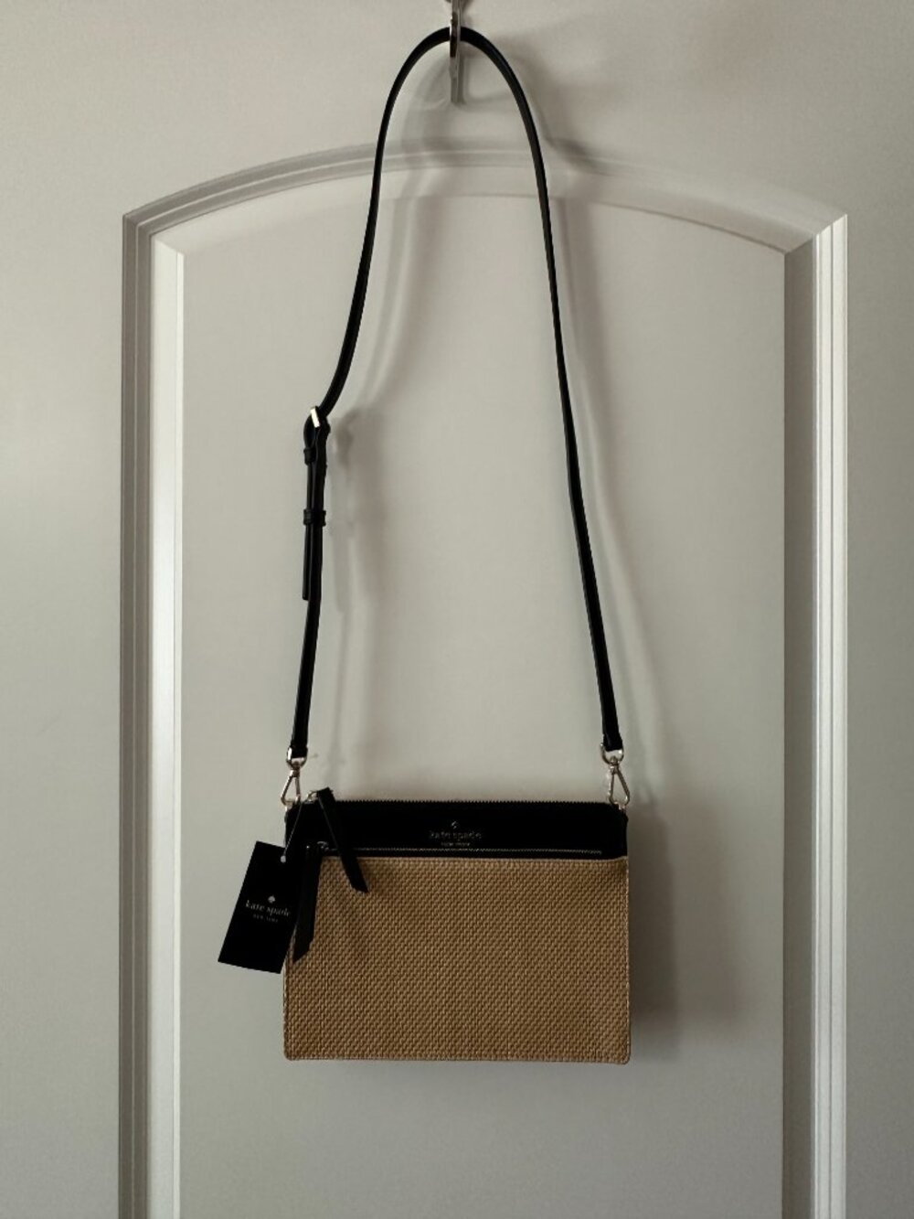 Brand New with Tags Kate Spade Cameron Straw Crossbody Bag Purse - Picture 2 of 12
